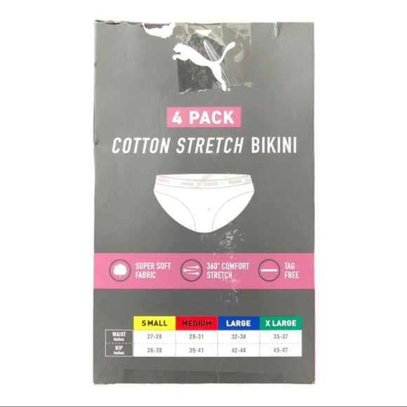 NEW PUMA 4 Pack Cotton Stretch Bikini Panties - Picture 4 of 5